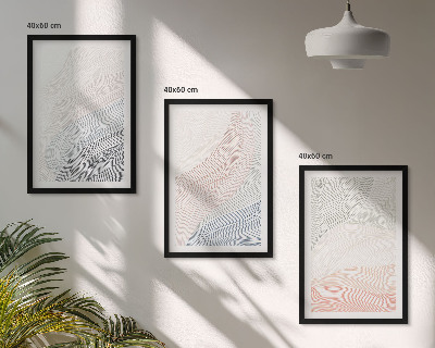 Wanddecoratie set schilderijen Abstrakcyjne fale tektura pastel