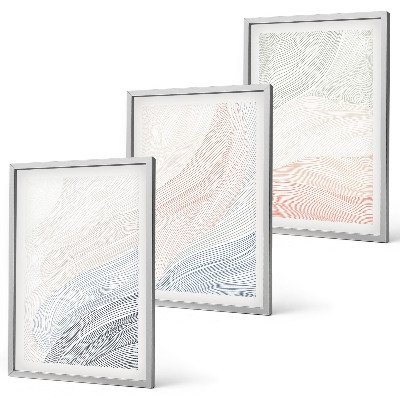 Wanddecoratie set schilderijen Abstrakcyjne fale tektura pastel