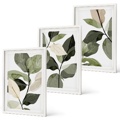 Wanddecoratie set schilderijen Malowane liście roślin boho