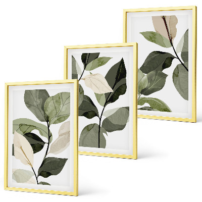 Wanddecoratie set schilderijen Malowane liście roślin boho