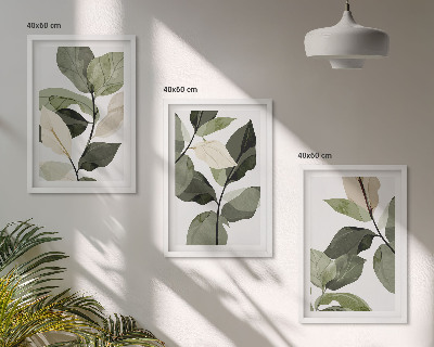 Wanddecoratie set schilderijen Malowane liście roślin boho