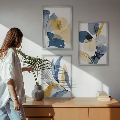 Fotowand met florale aquarelmotieven