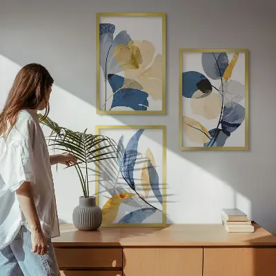 Fotowand met florale aquarelmotieven