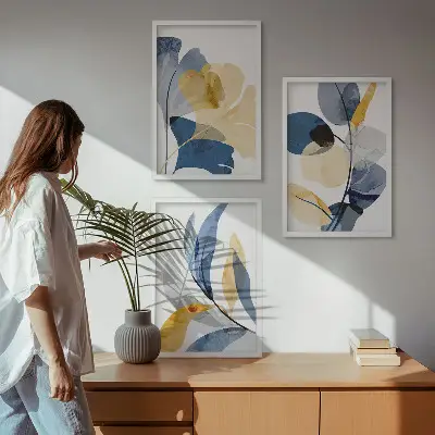 Fotowand met florale aquarelmotieven