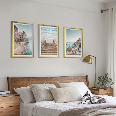 Wanddecoratie set schilderijen Letnie pastelowe widoki plaża