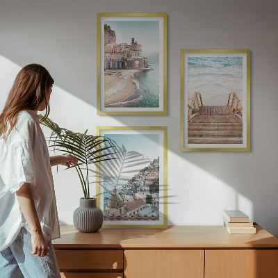 Wanddecoratie set schilderijen Letnie pastelowe widoki plaża