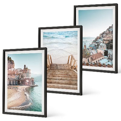 Wanddecoratie set schilderijen Letnie pastelowe widoki plaża