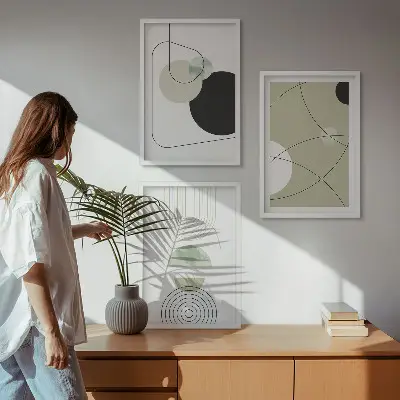 Fotowand met abstracte vormen en kleuren