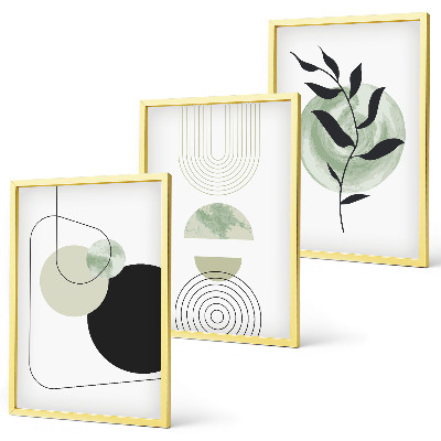 Wanddecoratie set schilderijen Abstrakcyjne roślinne kształty