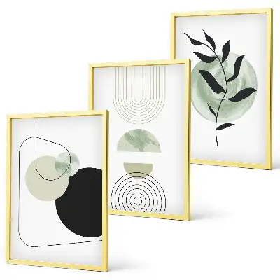 Set schilderijen voor wanddecoratie met abstracte plantvormen