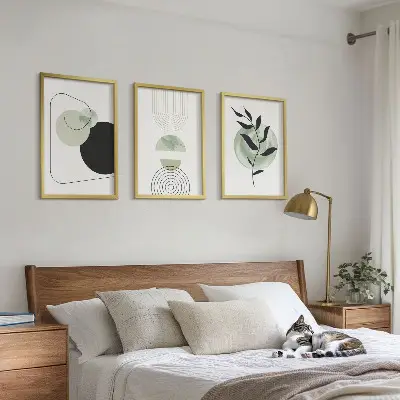 Set schilderijen voor wanddecoratie met abstracte plantvormen