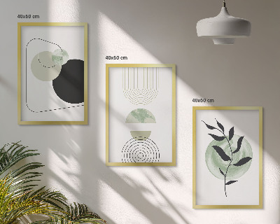 Wanddecoratie set schilderijen Abstrakcyjne roślinne kształty