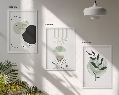 Wanddecoratie set schilderijen Abstrakcyjne roślinne kształty