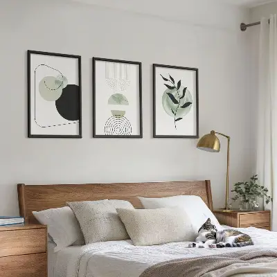Set schilderijen voor wanddecoratie met abstracte plantvormen