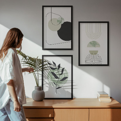 Wanddecoratie set schilderijen Abstrakcyjne roślinne kształty