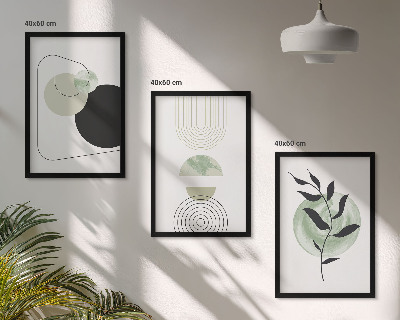 Wanddecoratie set schilderijen Abstrakcyjne roślinne kształty