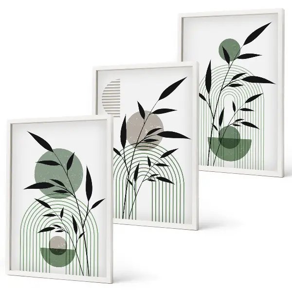 Fotowand met botanische boho composities