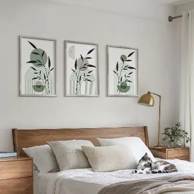 Fotowand met botanische boho composities