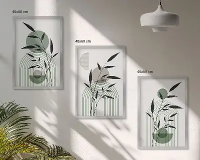 Fotowand met botanische boho composities