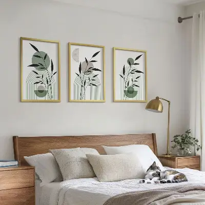 Fotowand met botanische boho composities