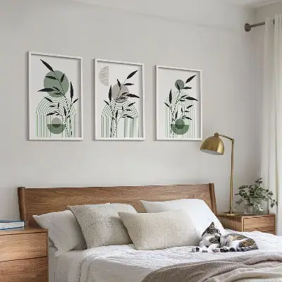 Fotowand met botanische boho composities