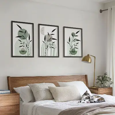 Fotowand met botanische boho composities