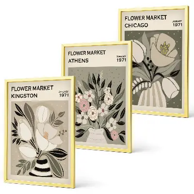 Fotowand met retro bloemcomposities