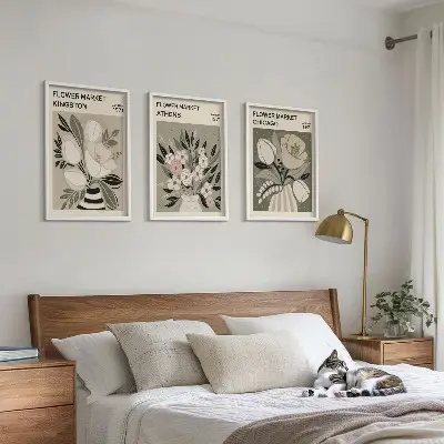 Fotowand met retro bloemcomposities