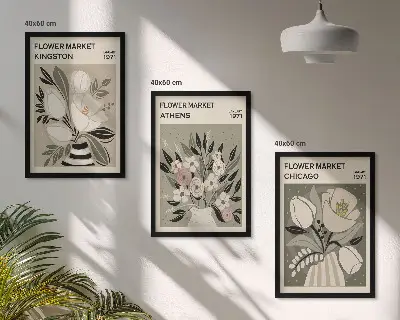 Fotowand met retro bloemcomposities