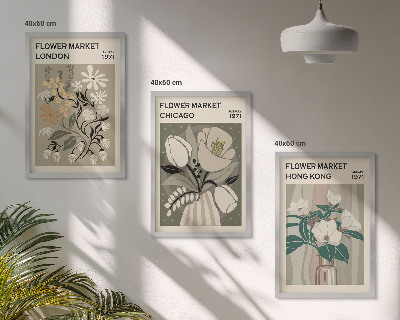 Wanddecoratie set schilderijen Kwiatowe targi Londyn Chicago Hongkong