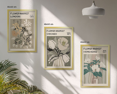 Wanddecoratie set schilderijen Kwiatowe targi Londyn Chicago Hongkong