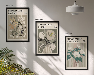 Wanddecoratie set schilderijen Kwiatowe targi Londyn Chicago Hongkong