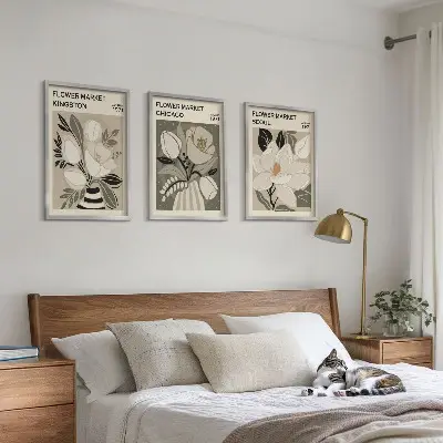 Fotowand met retro motief van bloemen in Kingston, Seul en Chicago