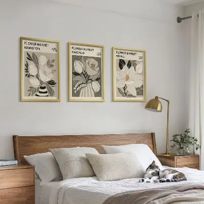 Fotowand met retro motief van bloemen in Kingston, Seul en Chicago