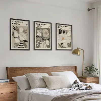 Fotowand met retro motief van bloemen in Kingston, Seul en Chicago