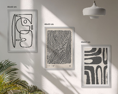 Wanddecoratie set schilderijen Abstrakcyjne wzory linie tekstury