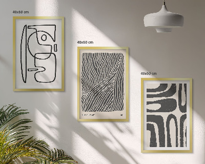 Wanddecoratie set schilderijen Abstrakcyjne wzory linie tekstury