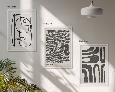 Wanddecoratie set schilderijen Abstrakcyjne wzory linie tekstury