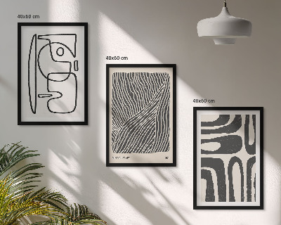 Wanddecoratie set schilderijen Abstrakcyjne wzory linie tekstury