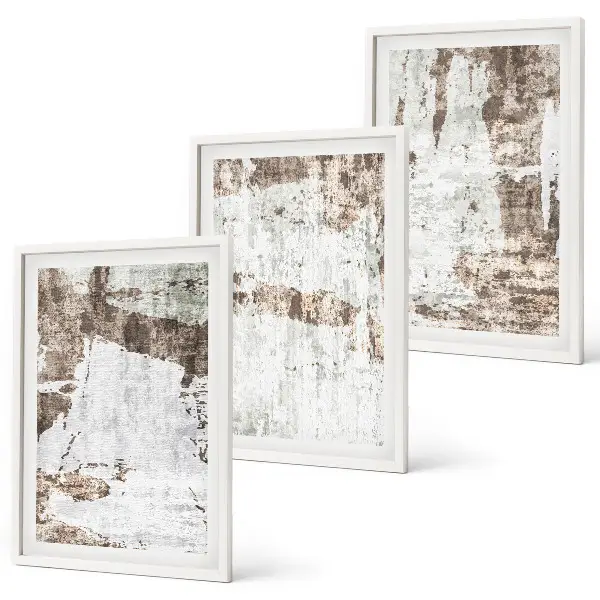 Fotowand met abstracte patronen in wit en bruin