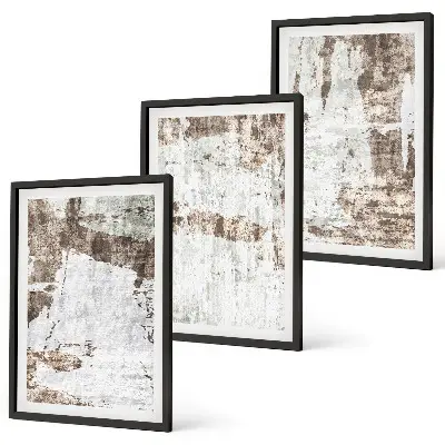 Fotowand met abstracte patronen in wit en bruin