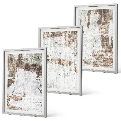 Fotowand met abstracte patronen in wit en bruin