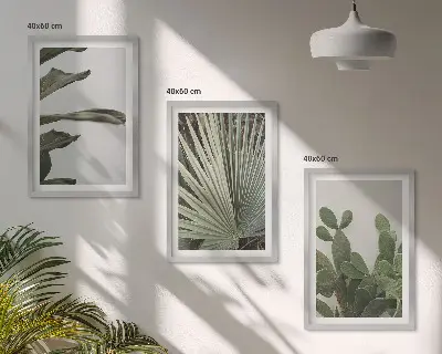 Fotowand met tropische bladeren in pastelkleuren