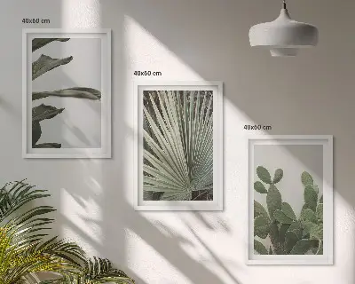 Fotowand met tropische bladeren in pastelkleuren