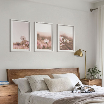 Wanddecoratie set schilderijen Polne kwiaty łąki lato pejzaże