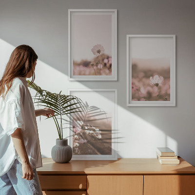 Wanddecoratie set schilderijen Polne kwiaty łąki lato pejzaże