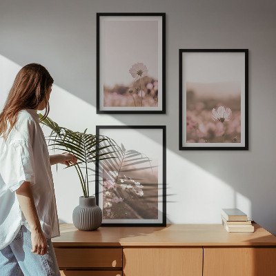 Wanddecoratie set schilderijen Polne kwiaty łąki lato pejzaże