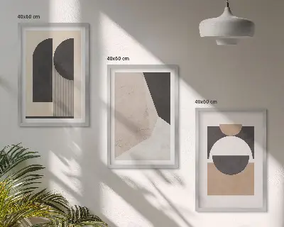 Fotowand abstracte vormen in beige en bruin