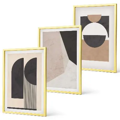 Fotowand abstracte vormen in beige en bruin