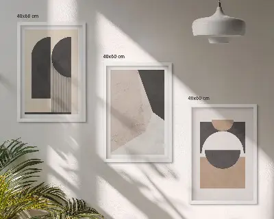 Fotowand abstracte vormen in beige en bruin